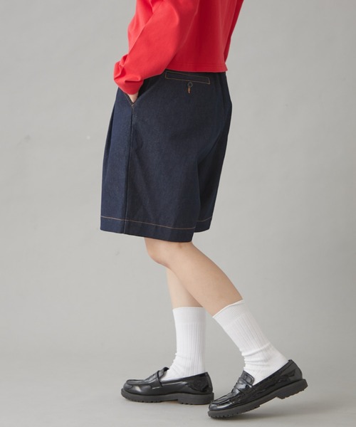 GEVACO（ゲバコ）の「【GEVACO】10ozデニムハーフタックパンツ（デニムパンツ・レディース・ホワイト/インディゴブルー/ネイビー・LARGE/MEDIUM/SMALL）」の17枚目の写真