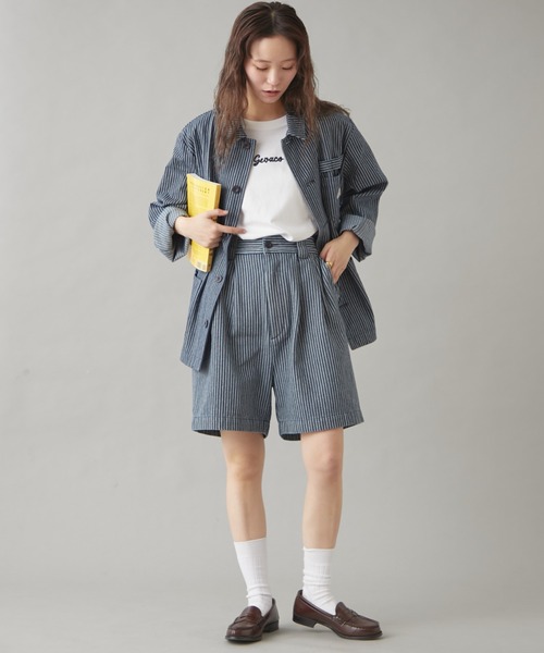 GEVACO（ゲバコ）の「【GEVACO】10ozデニムハーフタックパンツ（デニムパンツ・レディース・ホワイト/インディゴブルー/ネイビー・LARGE/MEDIUM/SMALL）」の12枚目の写真