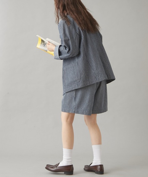 GEVACO（ゲバコ）の「【GEVACO】10ozデニムハーフタックパンツ（デニムパンツ・レディース・ホワイト/インディゴブルー/ネイビー・LARGE/MEDIUM/SMALL）」の14枚目の写真