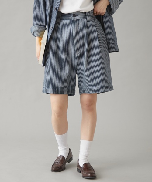 GEVACO（ゲバコ）の「【GEVACO】10ozデニムハーフタックパンツ（デニムパンツ・レディース・ホワイト/インディゴブルー/ネイビー・LARGE/MEDIUM/SMALL）」の7枚目の写真