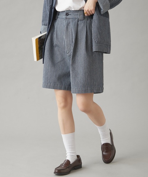 GEVACO（ゲバコ）の「【GEVACO】10ozデニムハーフタックパンツ（デニムパンツ・レディース・ホワイト/インディゴブルー/ネイビー・LARGE/MEDIUM/SMALL）」の8枚目の写真