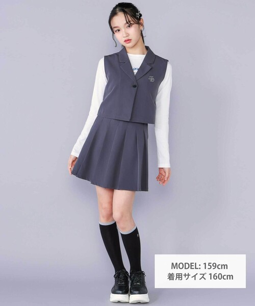 ZIDDY（ジディ）の「【 ニコ☆プチ 掲載 】ジレ＆ベーシックTシャツセット(130~160cm)（アンサンブル・キッズ・グレー/ブラック系その他・FREE/130cm/140cm/150cm）」の14枚目の写真