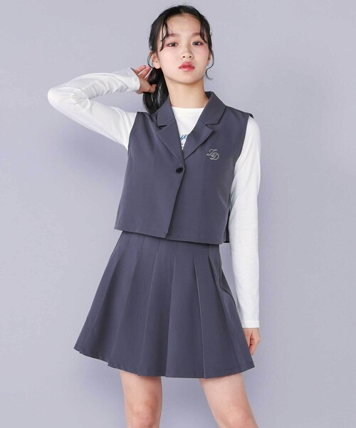 ZIDDY（ジディ）の「【 ニコ☆プチ 掲載 】ジレ＆ベーシックTシャツセット(130~160cm)（アンサンブル・キッズ・グレー/ブラック系その他・FREE/130cm/140cm/150cm）」の15枚目の写真