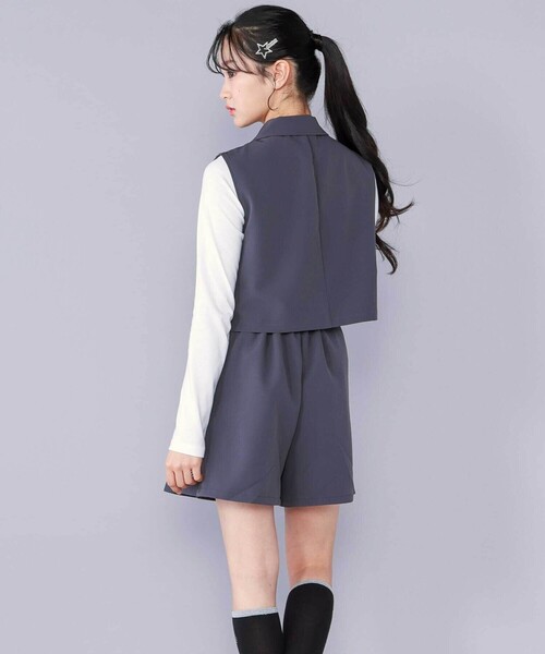 ZIDDY（ジディ）の「【 ニコ☆プチ 掲載 】ジレ＆ベーシックTシャツセット(130~160cm)（アンサンブル・キッズ・グレー/ブラック系その他・FREE/130cm/140cm/150cm）」の3枚目の写真