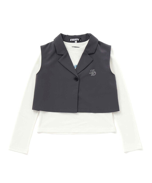 ZIDDY（ジディ）の「【 ニコ☆プチ 掲載 】ジレ＆ベーシックTシャツセット(130~160cm)（アンサンブル・キッズ・グレー/ブラック系その他・FREE/130cm/140cm/150cm）」の9枚目の写真