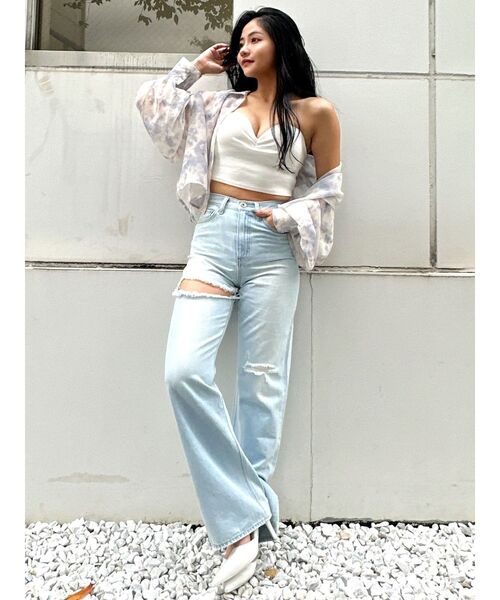 GYDA(ジェイダ)の「SHEERショートシャツ(シャツ/ブラウス・レディース・ブラック/その他1/オフホワイト・FREE)」の12枚目の写真