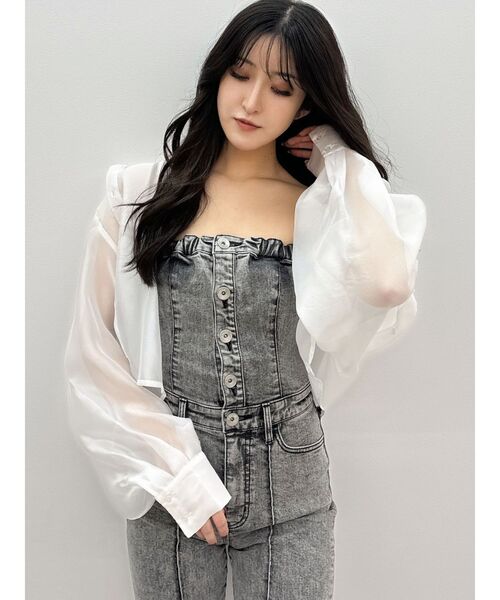 GYDA（ジェイダ）の「SHEERショートシャツ（シャツ/ブラウス