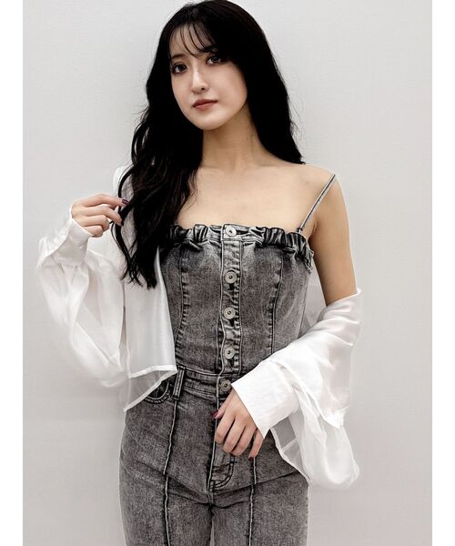 GYDA(ジェイダ)の「SHEERショートシャツ(シャツ/ブラウス・レディース・ブラック/その他1/オフホワイト・FREE)」の15枚目の写真