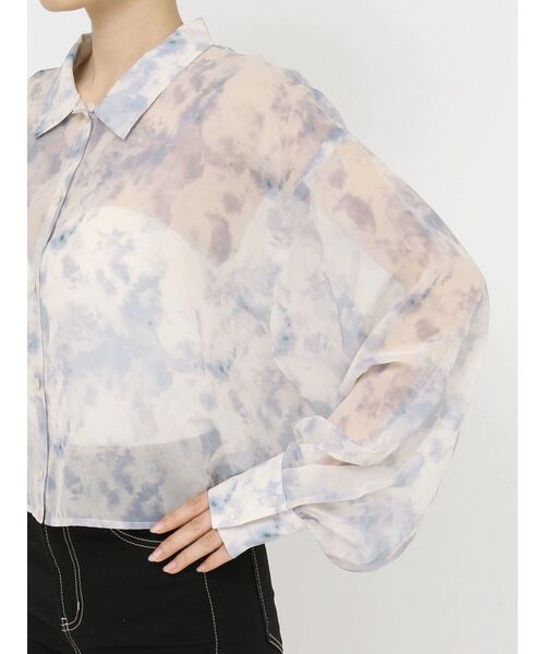 GYDA(ジェイダ)の「SHEERショートシャツ(シャツ/ブラウス・レディース・ブラック/その他1/オフホワイト・FREE)」の10枚目の写真