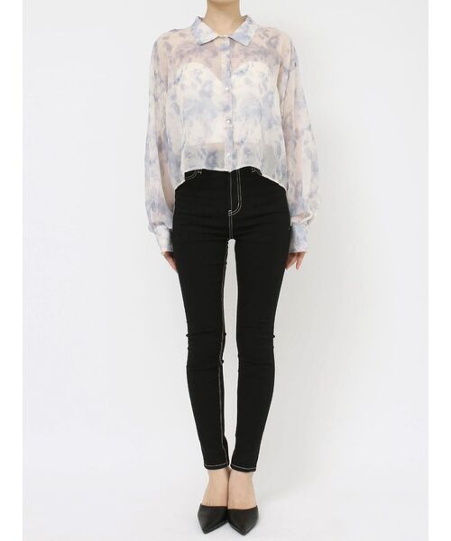 GYDA(ジェイダ)の「SHEERショートシャツ(シャツ/ブラウス・レディース・ブラック/その他1/オフホワイト・FREE)」の7枚目の写真