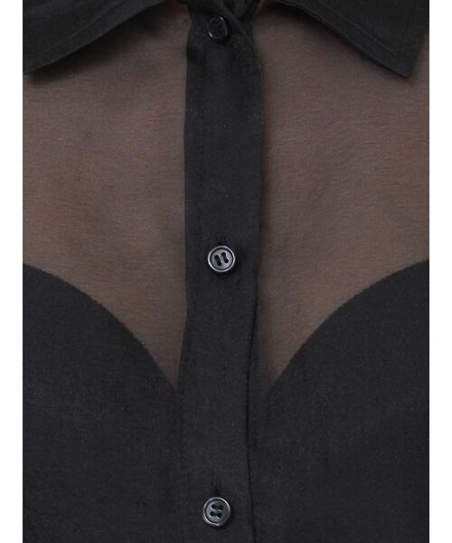 GYDA(ジェイダ)の「SHEERショートシャツ(シャツ/ブラウス・レディース・ブラック/その他1/オフホワイト・FREE)」の5枚目の写真