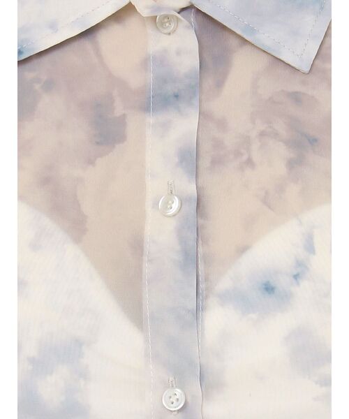 GYDA(ジェイダ)の「SHEERショートシャツ(シャツ/ブラウス・レディース・ブラック/その他1/オフホワイト・FREE)」の4枚目の写真