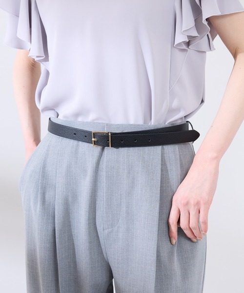 ROPE' PICNIC（ロペピクニック）の「22mmスリムスクエアバックルベルト（ベルト・レディース・ブラウン/ブラック/ブラック系その他/ブラック系その他2/ワイン・FREE）」の3枚目の写真