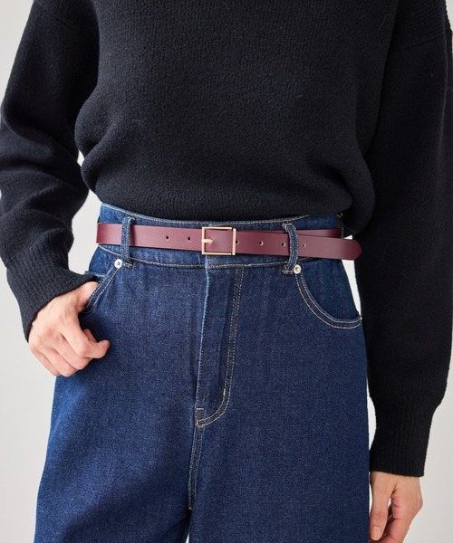 ROPE' PICNIC（ロペピクニック）の「22mmスリムスクエアバックルベルト（ベルト・レディース・ブラウン/ブラック/ブラック系その他/ブラック系その他2/ワイン・FREE）」の5枚目の写真