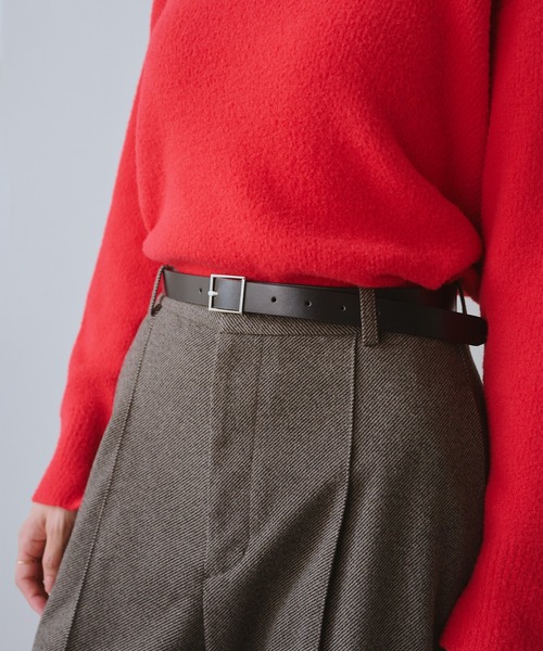 ROPE' PICNIC（ロペピクニック）の「22mmスリムスクエアバックルベルト（ベルト・レディース・ブラウン/ブラック/ブラック系その他/ブラック系その他2/ワイン・FREE）」の4枚目の写真