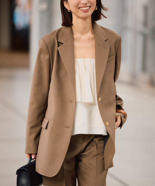 VERMEIL par iena（ヴェルメイユパーイエナ）の「《追加》TAILORED ジャケット（テーラードジャケット・レディース・チャコールグレー/カーキ・38/40）」の17枚目の写真