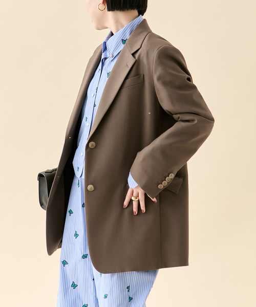 VERMEIL par iena（ヴェルメイユパーイエナ）の「《追加》TAILORED ジャケット（テーラードジャケット・レディース・チャコールグレー/カーキ・38/40）」の20枚目の写真