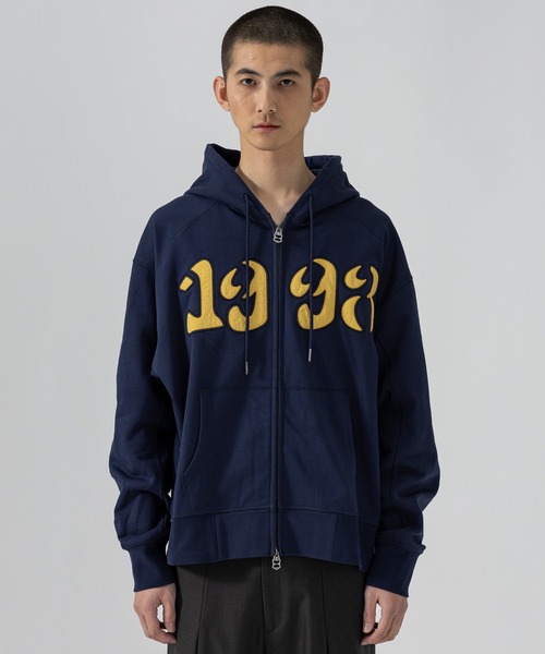 D.Nart.Ampta(ディーナ―トアンプタ)の「D.Nart.Ampta(ディー・ナート・アンプタ)1998 Patch ZIP Hoodie ロゴ ジップパーカー ジップフーディー スウェット(パーカー・メンズ・ネイビー/ブラック/グレー・M/S)」の1枚目の写真