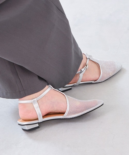 menue(メヌエ)の「メッシュ Tストラップ変形ヒールサンダル(サンダル・レディース・ブラック/シルバー・SS/S/M/L/LL/3L)」の17枚目の写真