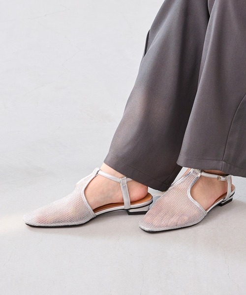 menue(メヌエ)の「メッシュ Tストラップ変形ヒールサンダル(サンダル・レディース・ブラック/シルバー・SS/S/M/L/LL/3L)」の20枚目の写真