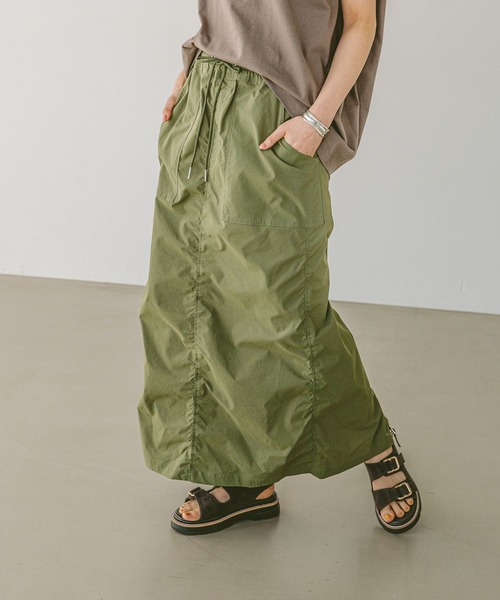 BAYFLOW(ベイフロー)の「≪予約≫ストレッチベイカースカート(スカート・レディース・ベージュ/ブラック/カーキ・SMALL/MEDIUM)」の11枚目の写真