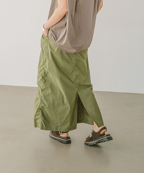 BAYFLOW(ベイフロー)の「≪予約≫ストレッチベイカースカート(スカート・レディース・ベージュ/ブラック/カーキ・SMALL/MEDIUM)」の12枚目の写真