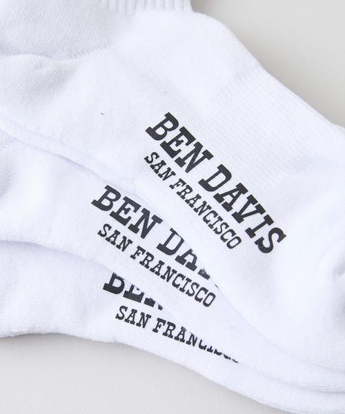 BEN DAVIS（ベンデイビス）の「【BEN DAVIS/ベンデイビス】ロゴプリント 3P ソックス（ソックス/靴下・メンズ・ホワイト/ブラック/グレー・FREE）」の10枚目の写真