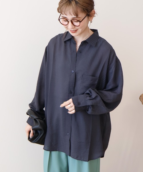 Plage RI'AM シャドウストライプシャツ plage】R'IAM シャドウストライプ シャツ plage｜R'IAM シャドウ