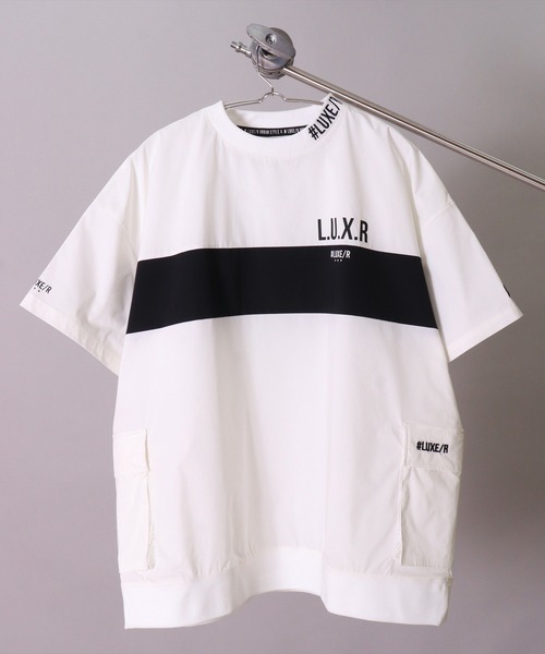 LUXE/R GOLF(ラグジュ ゴルフ)の「(RM)【LUXE/R GOLF】ストレッチ クロス パネル切り替え カーゴポケット プルオーバー 半袖 シャツ(Tシャツ/カットソー・メンズ・ベージュ/ブラック/オフホワイト/チャコールグレー・L/XL/M)」の6枚目の写真