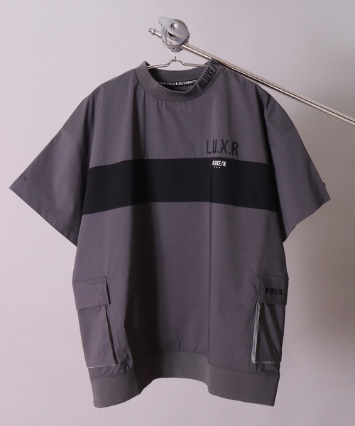 LUXE/R GOLF(ラグジュ ゴルフ)の「(RM)【LUXE/R GOLF】ストレッチ クロス パネル切り替え カーゴポケット プルオーバー 半袖 シャツ(Tシャツ/カットソー・メンズ・ベージュ/ブラック/オフホワイト/チャコールグレー・L/XL/M)」の8枚目の写真