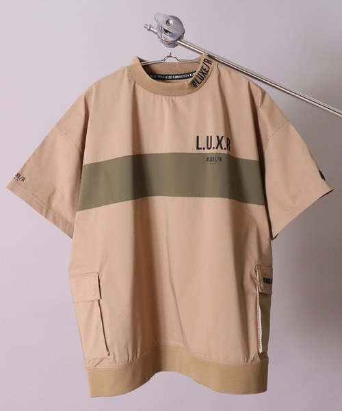 LUXE/R GOLF(ラグジュ ゴルフ)の「(RM)【LUXE/R GOLF】ストレッチ クロス パネル切り替え カーゴポケット プルオーバー 半袖 シャツ(Tシャツ/カットソー・メンズ・ベージュ/ブラック/オフホワイト/チャコールグレー・L/XL/M)」の10枚目の写真