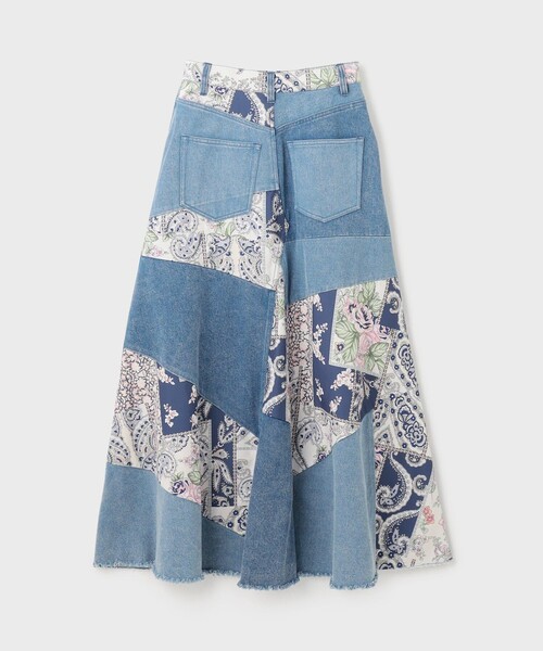 GRACE CONTINENTAL（グレースコンチネンタル）の「スカーフコンビデニムスカート（デニムスカート・レディース・ベージュ/ネイビー・38/36）」の17枚目の写真