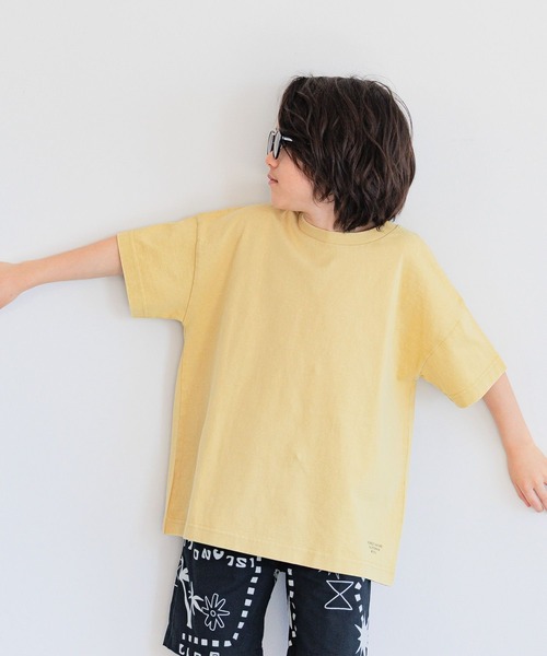 BAYFLOW（ベイフロー）の「[古着っぽさが魅力♪]ヴィンテージウォッシュBIG T(KIDS)（Tシャツ/カットソー・キッズ・グリーン/ライトグリーン/ピンク/チャコール/イエロー/オフホワイト・110cm/120cm/130cm/140cm/150cm）」の5枚目の写真