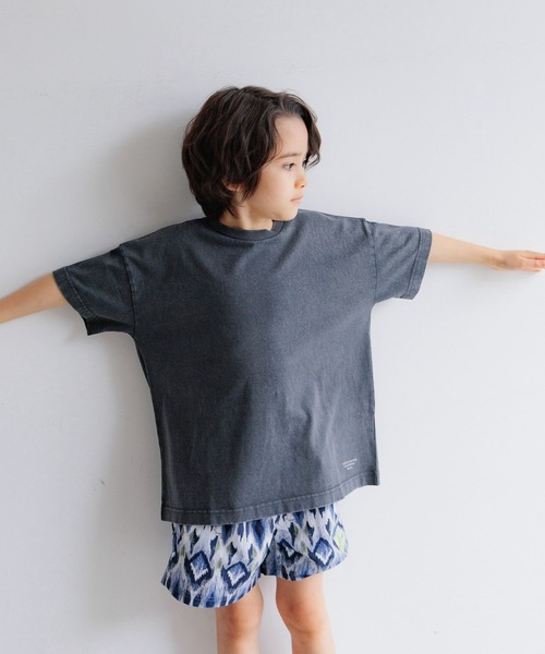 BAYFLOW（ベイフロー）の「[古着っぽさが魅力♪]ヴィンテージウォッシュBIG T(KIDS)（Tシャツ/カットソー・キッズ・グリーン/ライトグリーン/ピンク/チャコール/イエロー/オフホワイト・110cm/120cm/130cm/140cm/150cm）」の3枚目の写真