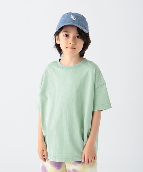 BAYFLOW（ベイフロー）の「[古着っぽさが魅力♪]ヴィンテージウォッシュBIG T(KIDS)（Tシャツ/カットソー・キッズ・グリーン/ライトグリーン/ピンク/チャコール/イエロー/オフホワイト・110cm/120cm/130cm/140cm/150cm）」の4枚目の写真