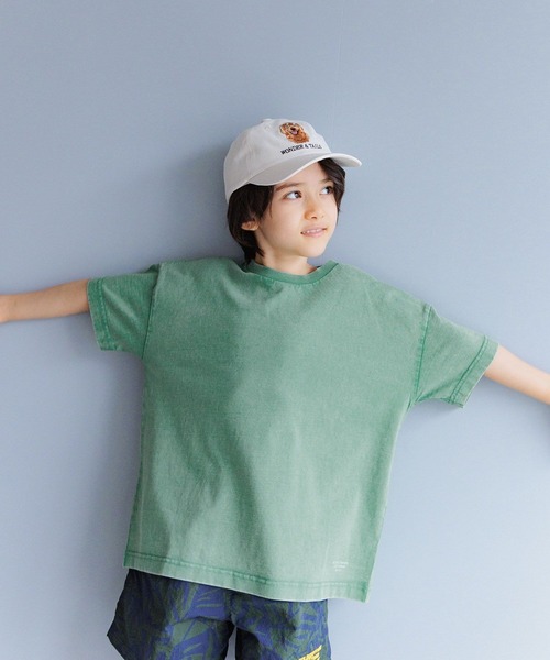BAYFLOW（ベイフロー）の「[古着っぽさが魅力♪]ヴィンテージウォッシュBIG T(KIDS)（Tシャツ/カットソー・キッズ・グリーン/ライトグリーン/ピンク/チャコール/イエロー/オフホワイト・110cm/120cm/130cm/140cm/150cm）」の8枚目の写真