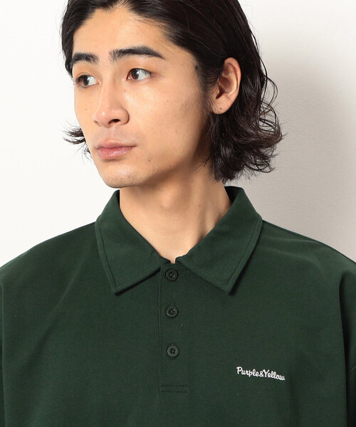 Purple&Yellow（パープルアンドイエロー）の「パネルボーダーポロシャツ（ポロシャツ・メンズ・ブラック/グリーン・SMALL/MEDIUM/LARGE）」の17枚目の写真