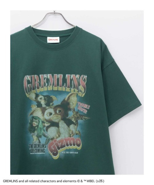 Mac-House(マックハウス)の「【GREMLINS / グレムリン】ラップTシャツ(Tシャツ/カットソー・メンズ・ブラック/ホワイト/チャコールグレー/グリーン・M/L/XL)」の4枚目の写真