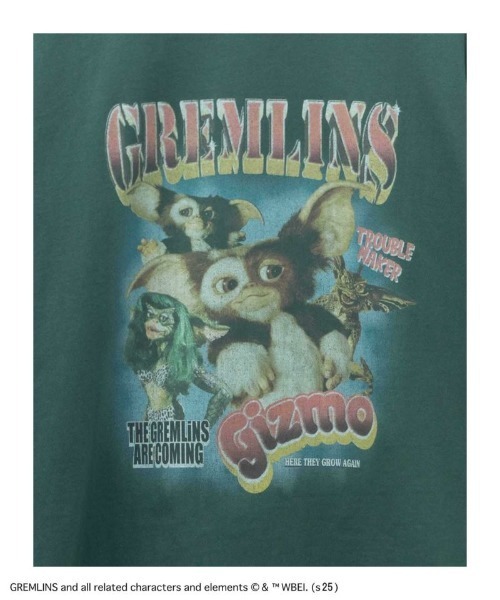 Mac-House(マックハウス)の「【GREMLINS / グレムリン】ラップTシャツ(Tシャツ/カットソー・メンズ・ブラック/ホワイト/チャコールグレー/グリーン・M/L/XL)」の13枚目の写真
