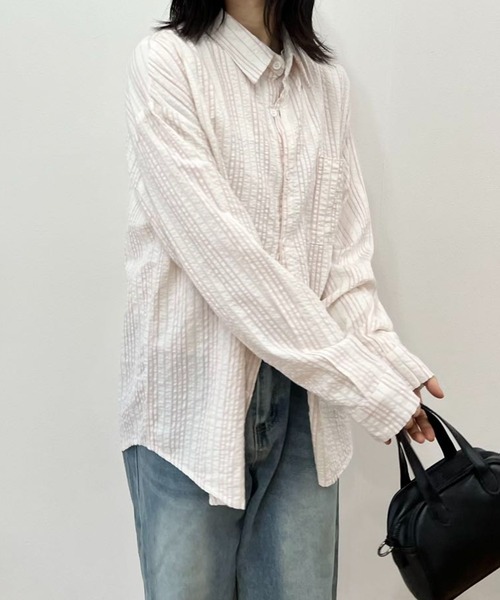 mebole(メボレ)の「ワンポケットストライプシャツ(シャツ/ブラウス・レディース・ブルー/ピンク・FREE)」の22枚目の写真
