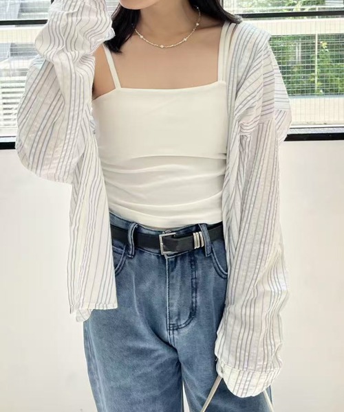 mebole(メボレ)の「ワンポケットストライプシャツ(シャツ/ブラウス・レディース・ブルー/ピンク・FREE)」の13枚目の写真