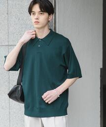 『洗濯可』ストレッチニットポロショートスリーブTシャツ