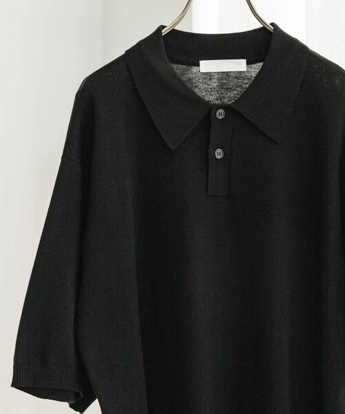 SENSE OF PLACE by URBAN RESEARCH（センスオブプレイスバイアーバンリサーチ）の「『洗濯可』ストレッチニットポロショートスリーブTシャツ（ニット/セーター・メンズ・ブラック/ネイビー/グリーン/ライトグレー・MEDIUM/LARGE）」の12枚目の写真