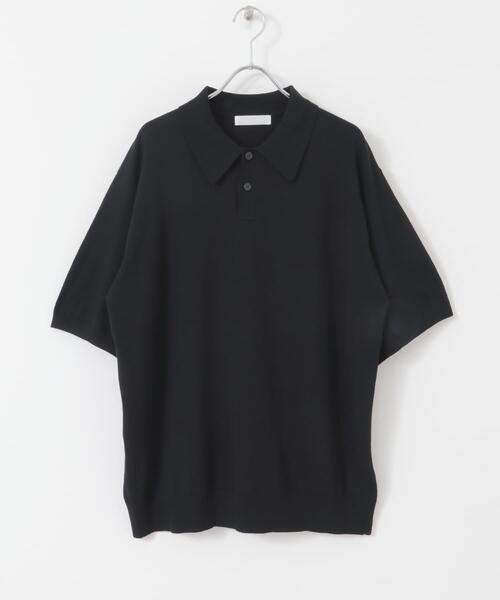 SENSE OF PLACE by URBAN RESEARCH（センスオブプレイスバイアーバンリサーチ）の「『洗濯可』ストレッチニットポロショートスリーブTシャツ（ニット/セーター・メンズ・ブラック/ネイビー/グリーン/ライトグレー・MEDIUM/LARGE）」の13枚目の写真