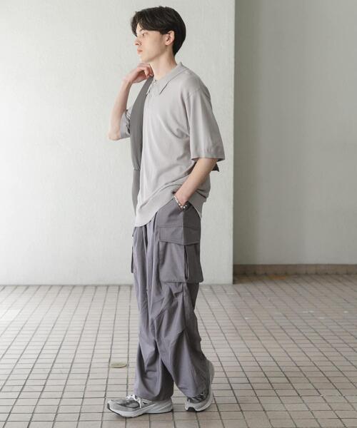 SENSE OF PLACE by URBAN RESEARCH（センスオブプレイスバイアーバンリサーチ）の「『洗濯可』ストレッチニットポロショートスリーブTシャツ（ニット/セーター・メンズ・ブラック/ネイビー/グリーン/ライトグレー・MEDIUM/LARGE）」の21枚目の写真