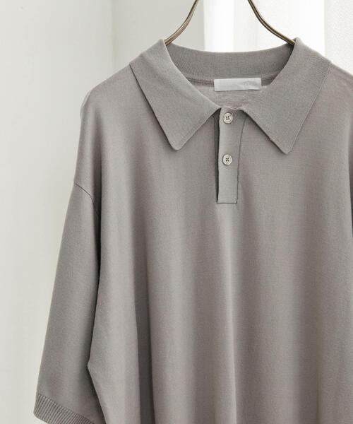 SENSE OF PLACE by URBAN RESEARCH（センスオブプレイスバイアーバンリサーチ）の「『洗濯可』ストレッチニットポロショートスリーブTシャツ（ニット/セーター・メンズ・ブラック/ネイビー/グリーン/ライトグレー・MEDIUM/LARGE）」の22枚目の写真