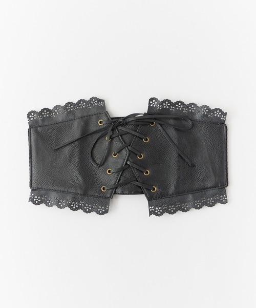 ROOPTOKYO(ループトウキョウ)の「レースアップレザーベルト(ベルト・レディース・ブラック・FREE)」の2枚目の写真