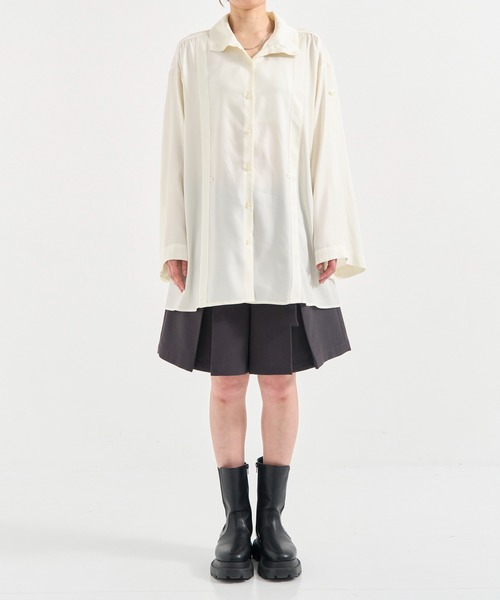 CITY TOKYO（シティトウキョウ）の「Back Tuck Arrangement Shirt/バックタックアレンジメントシャツ（シャツ/ブラウス・レディース・ブラック/ホワイト・FREE）」の10枚目の写真