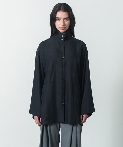 CITY TOKYO（シティトウキョウ）の「Back Tuck Arrangement Shirt/バックタックアレンジメントシャツ（シャツ/ブラウス・レディース・ブラック/ホワイト・FREE）」の21枚目の写真