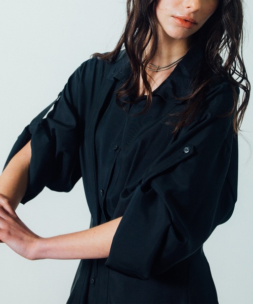 CITY TOKYO（シティトウキョウ）の「Back Tuck Arrangement Shirt/バックタックアレンジメントシャツ（シャツ/ブラウス・レディース・ブラック/ホワイト・FREE）」の19枚目の写真